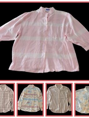 Blouses Button Up Set Of 5 Vintage Blouses Size Small/Medium READ DESCRIPTION
